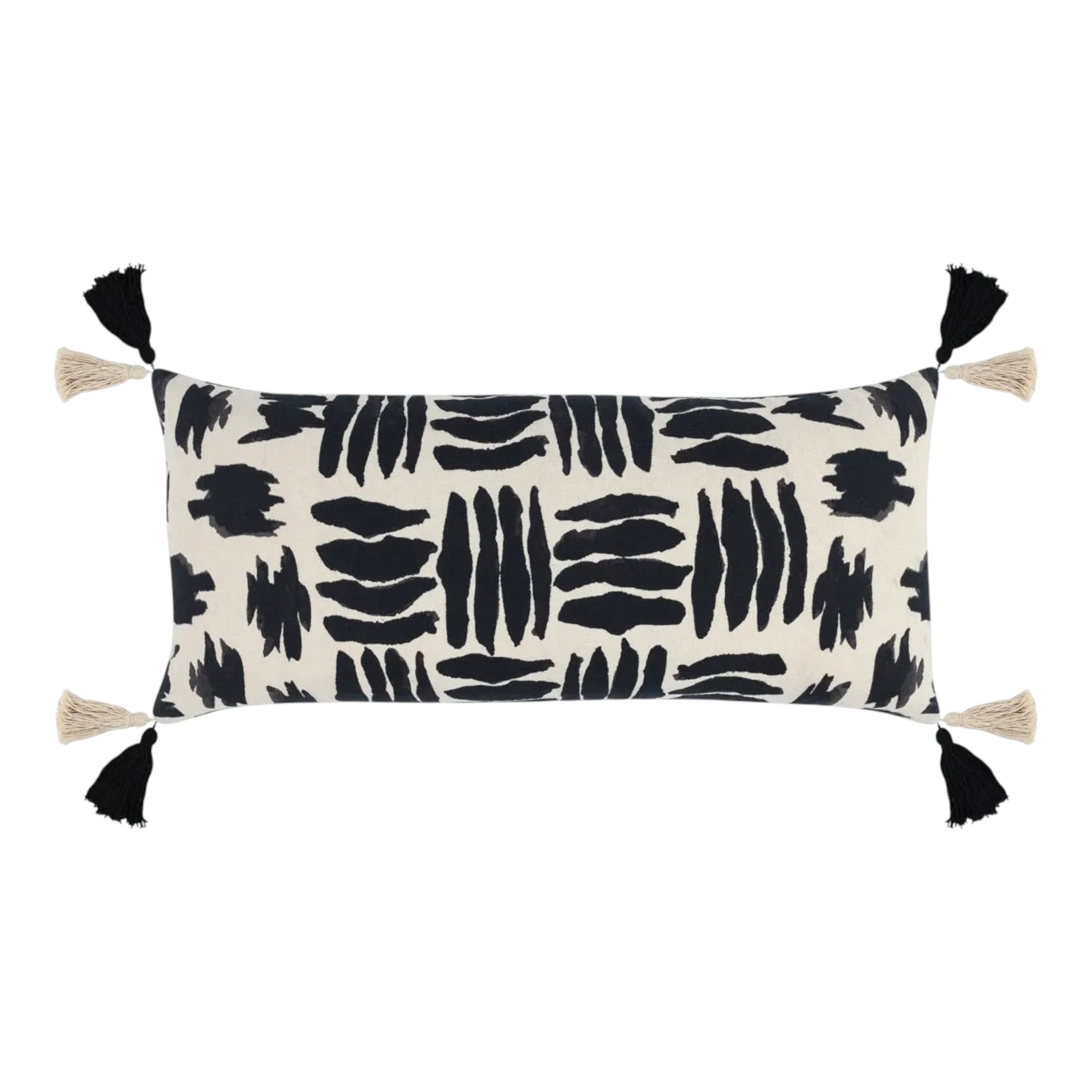 Serra Black and Natural Lumbar Pillow
