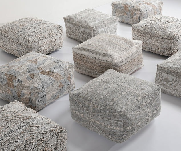 Performance Tundra Gray Multi Pouf