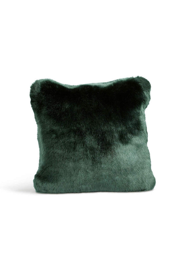 Couture Collection Emerald Mink Faux Fur Pillows 24" x 24"