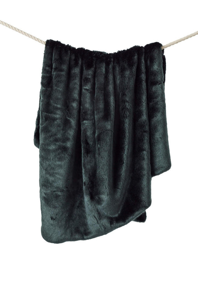Emerald Mink Faux Fur Throw