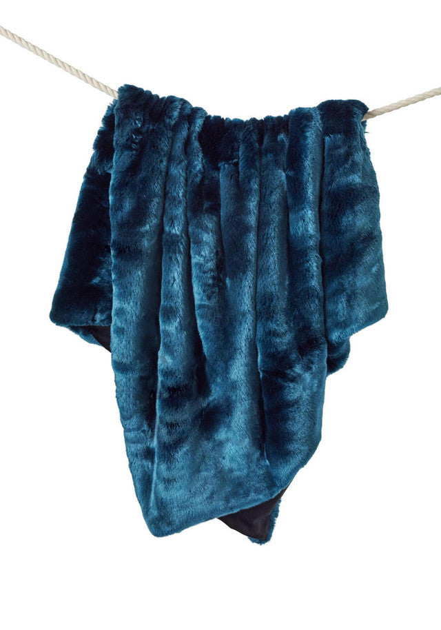 Couture Collection Sapphire Mink Faux Fur Throw 60" x 72"