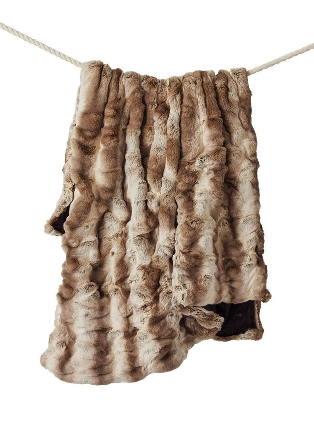 Truffle Chinchilla Faux Fur Throw