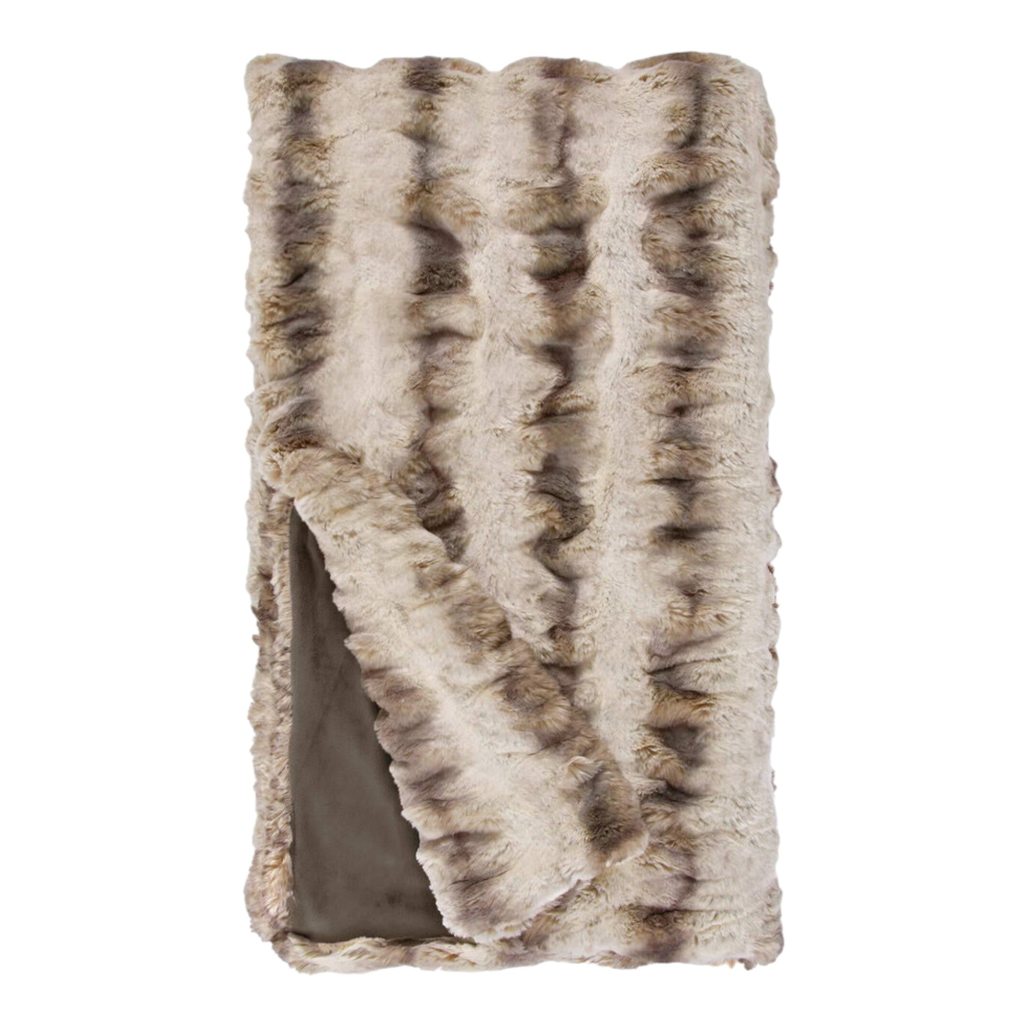 Truffle Chinchilla Faux Fur Throw