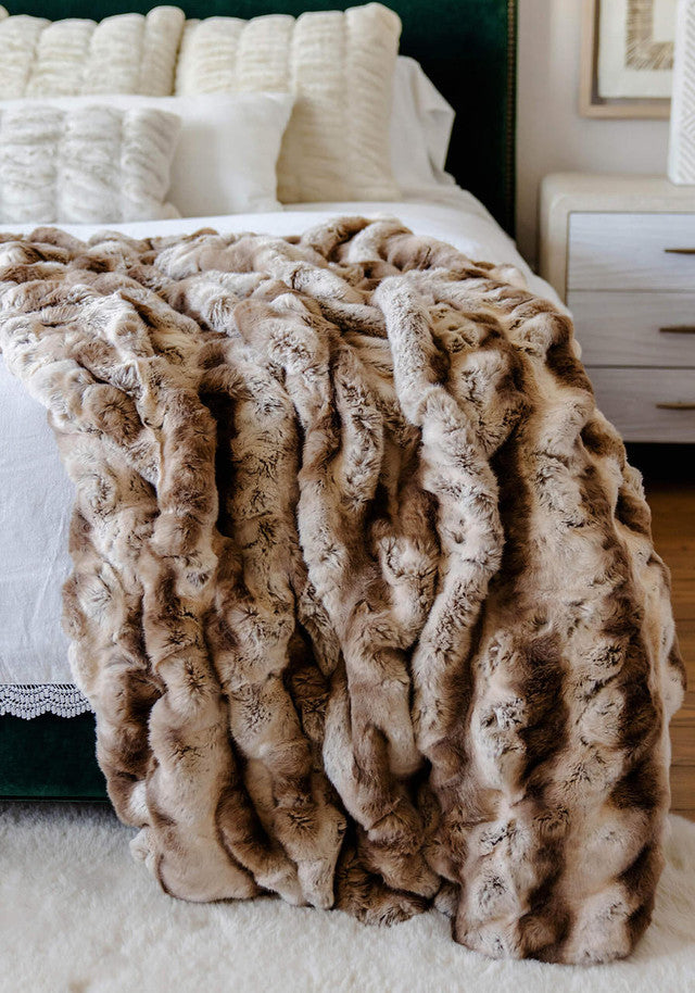 Truffle Chinchilla Faux Fur Throw