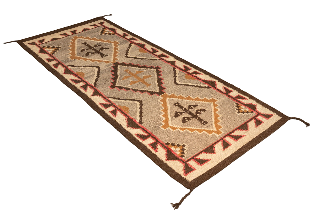 Vintage Navajo Rug Pink & Brown
