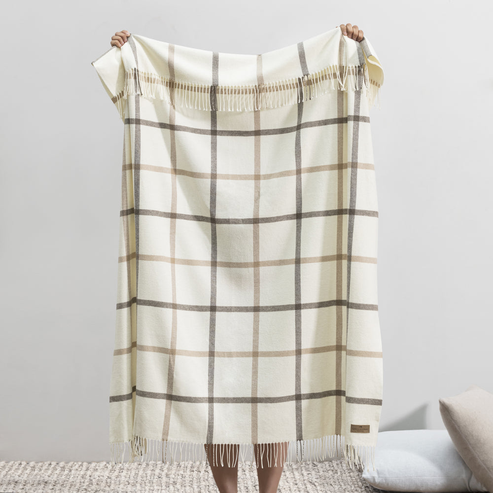 Barnwood & Dune Tattersall Plaid Throw