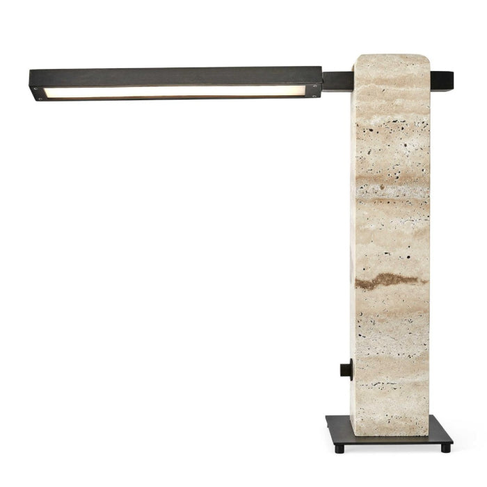 Director Table Lamp | Travertine 17" H
