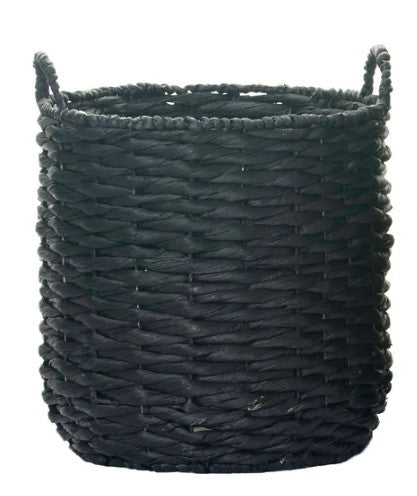 Black Napili Woven Basket with Handles