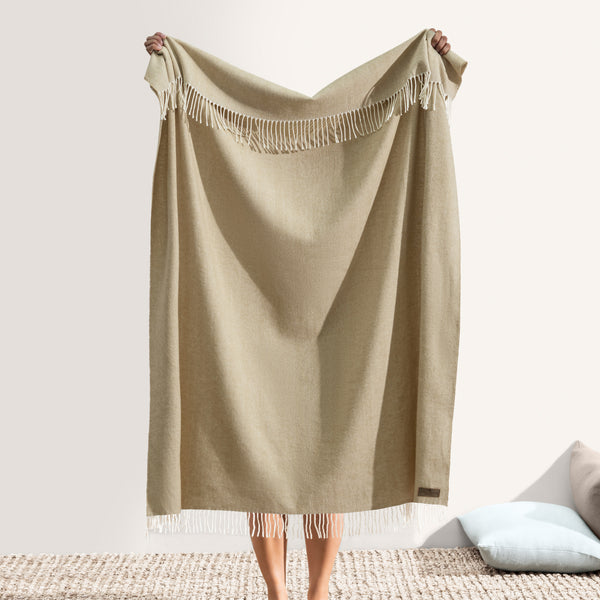 White Truffle Italian Herringbone Throw