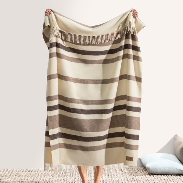 Beige & Taupe Italian Riviera Cashmere Throw