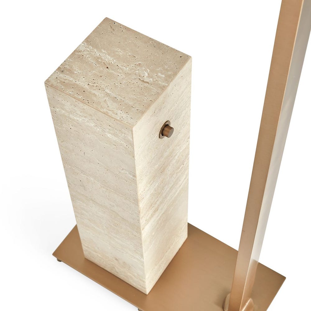 Illume Travertine/Brass Drink Stand Floor Lamp