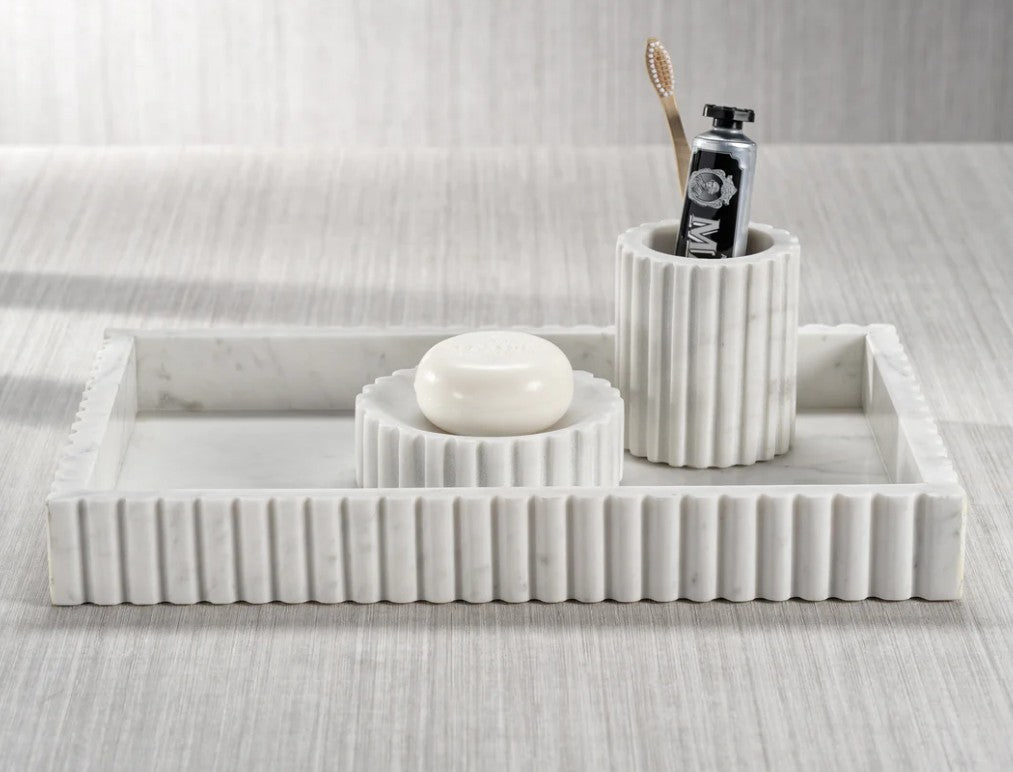 Large Camogli Scalloped Marble Tray