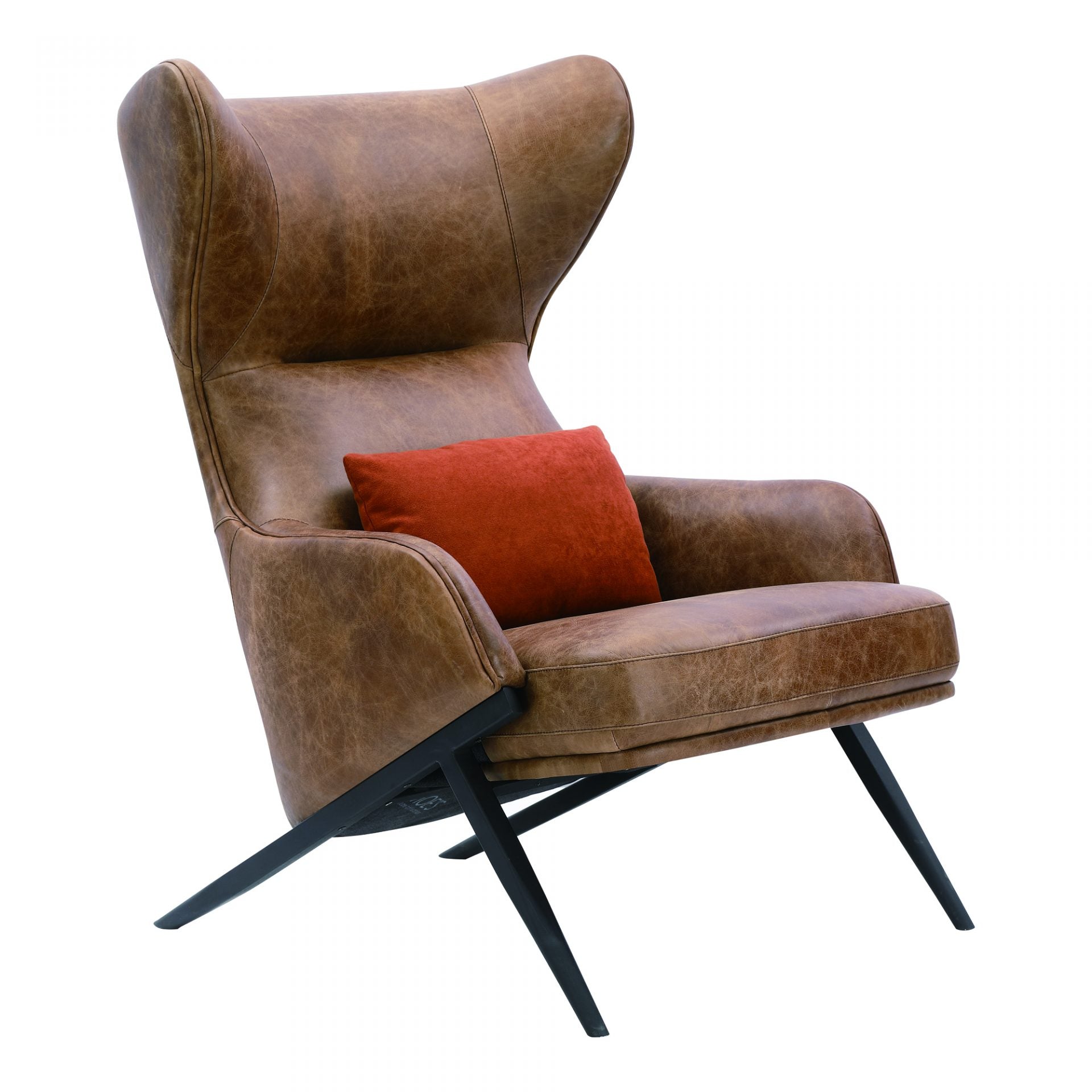 Amos Leather Accent Chair - Side View